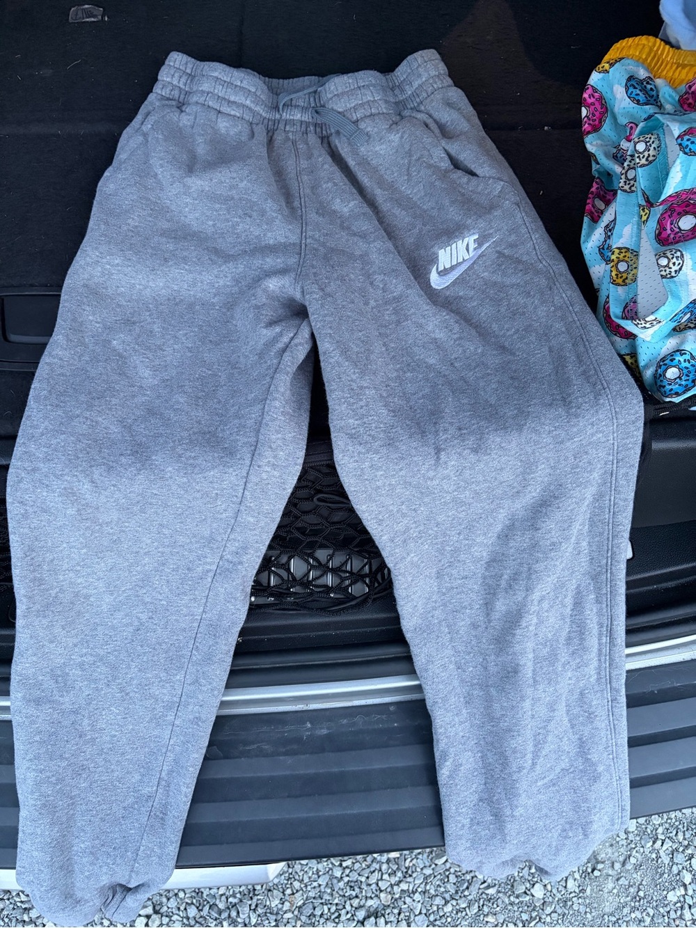 Nike Kids Gray Sweatpants with White Logo